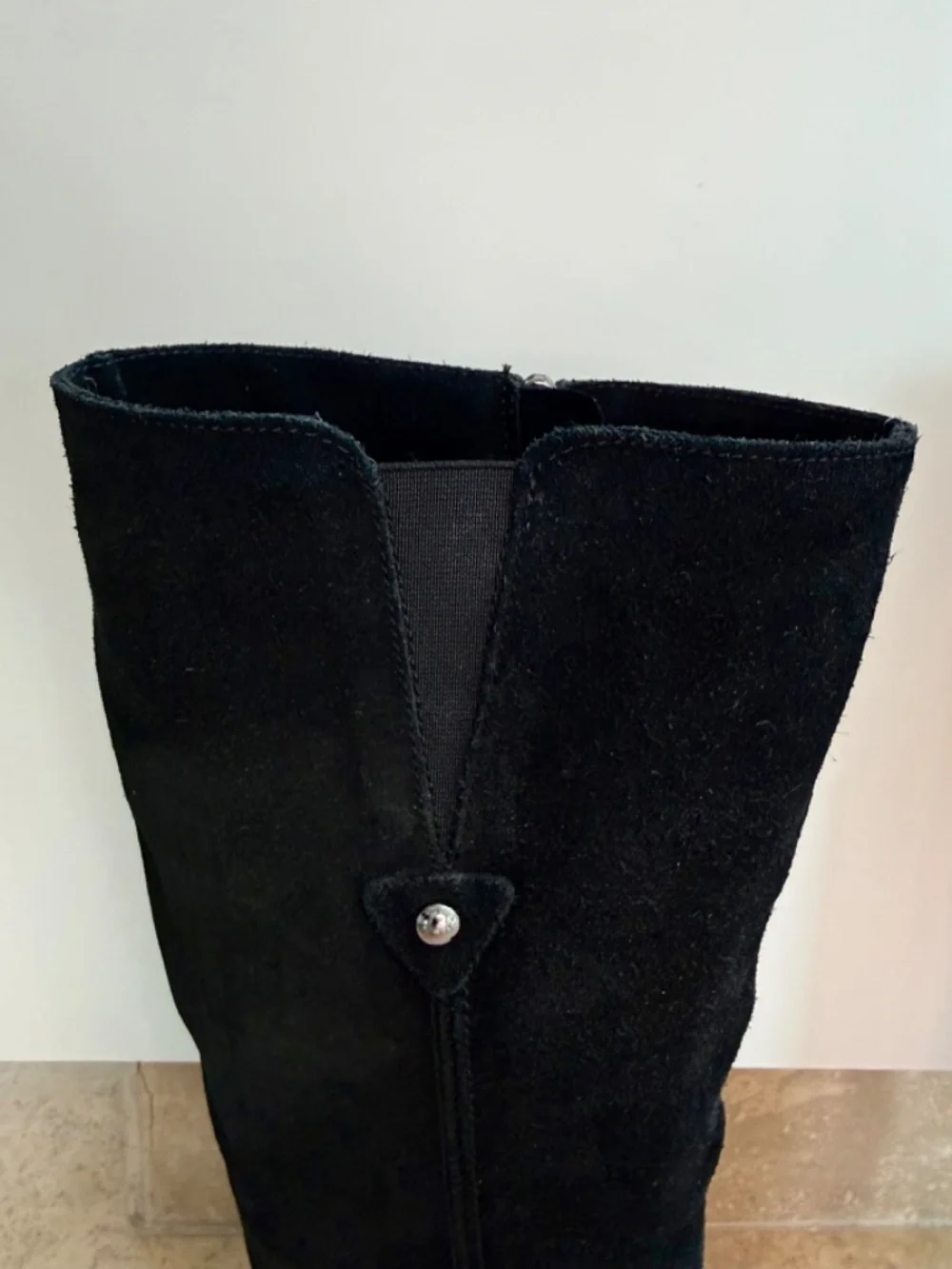 La Canadienne, Black Waterproof Suede, Knee-high Boots made in Canada, Sz 9
